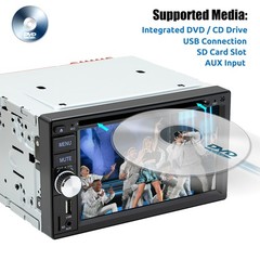 Double 2 DIN Car Stereo DVD CD Player 6.2″ Touchscreen Head Unit BT Carplay CAM