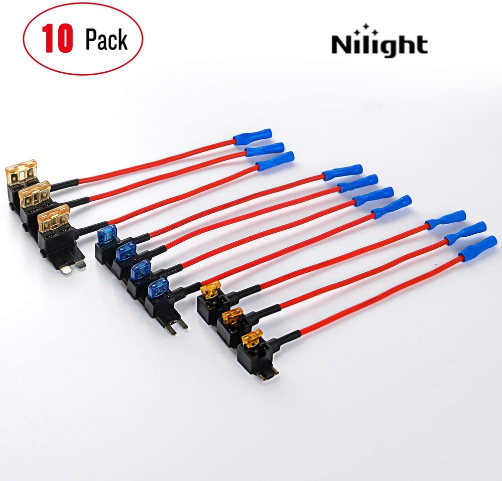 10Pack Car Add-a-Circuit Fuse Adapter w/ Standard & Mini TAP Blade Fuse Holder