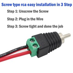 20Pcs of Speaker Wire Cable to Audio RCA Male Connector Adapter Jack Plug Lot
