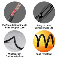 1FT DC Power Extension Cable 5.5mmx2.1mm 18AWG Male to Female 1ft, Black 2pcs