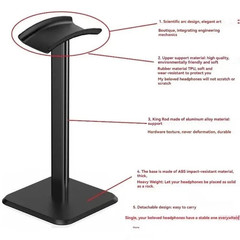 Universal Headphone Stand Aluminum Alloy Desk Headset Holder for Gaming Office