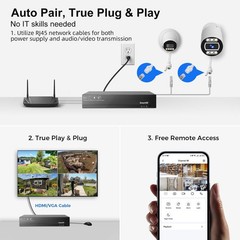 POE Security Camera System, 8pcs 5MP Indoor Outdoor PoE Cameras 8CH NVR with 4TB