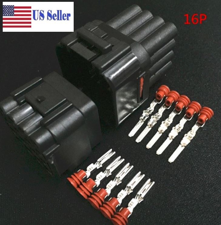 1 Set Car Part 16 Pin Way Sealed Waterproof Electrical Wire Auto Connector Plug