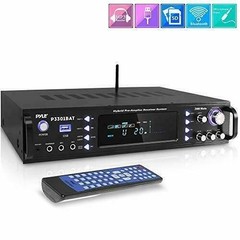 Pyle Hybrid Amplifier Receiver, 3000W / AUX,USB,RCA Inputs – Black P3301BAT