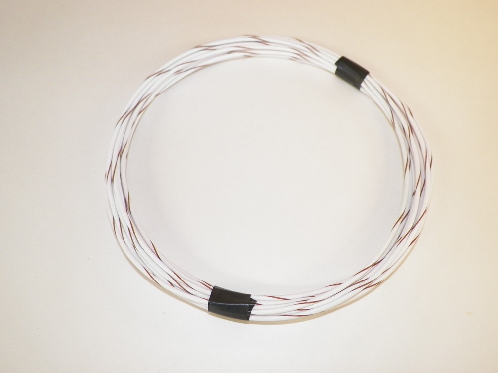AUTOMOTIVE WIRE 18 GAUGE HIGH TEMP GXL 25FEET WHITE/BROWN MOTORCYCLE CAR TRUCK