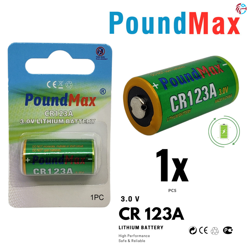 PoundMax CR123A 3.0v Lithium Camera Battery – 1 Count