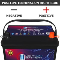 Mighty Max MM-G24F Group Size 24F 12V, 70Ah, AGM, Replaces Subaru GL-10 88