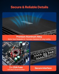 VEVOR Car Audio Amplifier Car Amplifier 4-Channel Class AB Max. 4x200W at 4 Ohms