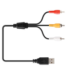 USB to 3RCA Cable, 1.5m/5ft USB Male to 3 RCA Male Jack Splitter Audio Video AV