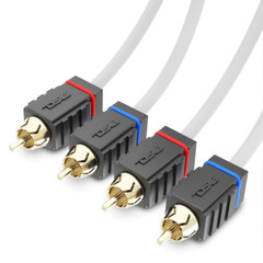 DS18 MOFCR-3FT 3ft Marine Grade 2-Channel Rca Cable 2CH 100% Tinned OFC Wire