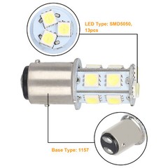 10x 6500K White 1157 Bay15d 13-SMD LED Car Truck Tail Brake Stop Light Bulb 12V