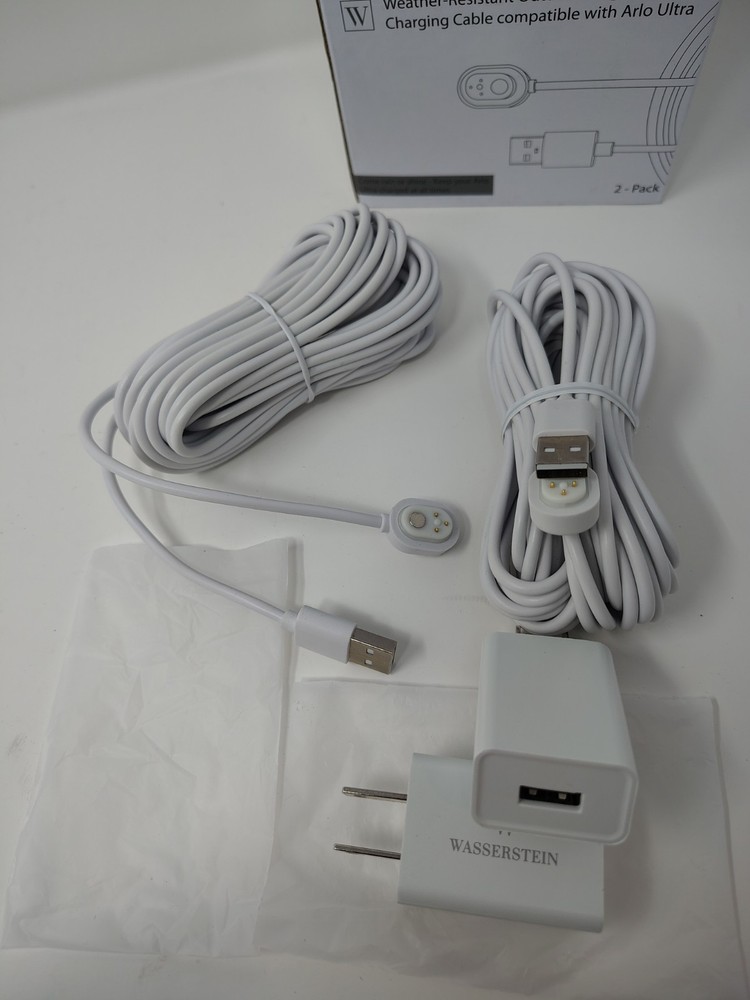 Arlo Outdoor Magnetic Charging Cable 2 PK 25 Foot Wasserstein Weather-Resistant