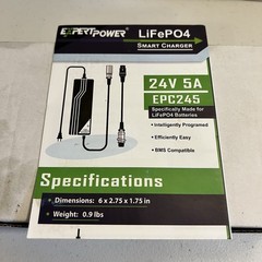 EXPERTPOWER 24V 5A SMART ELECTRIC CHARGER LITHIUM LIFEPO4 RECHARGEABLE
