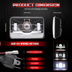 4PC 4×6″ led headlights DRL Hi/Lo Beam DRL For chevy C10 Pickup truck 1980-1986