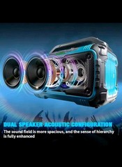 Portable Bluetooth Speaker with Handle, Rectangular, Blue/Black/Yellow/Red