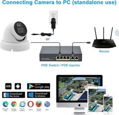 8MP PoE IP Full Color Night Vision Camera Outdoor/Indoor Metal Housing 2.8mm