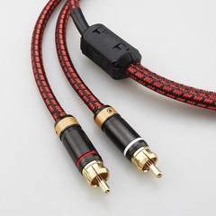 Single RCA Male to 2-RCA Male Gold-Plated Splitter Cable