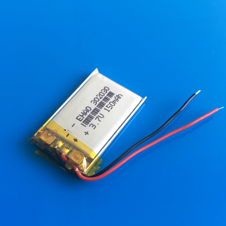 3.7V 150mAh LiPo Polymer Rechargeable Battery For MP3 GPS 302030 Headphone Watch