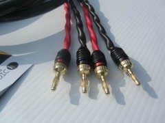 Canare 4S11 Black Bi-Wire Speaker Cable Pair, 2 to 4 DC Pro Locking Gold Banana.