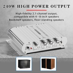 2.1 Bluetooth Stereo Hifi Car Amplifier Amp Sound Speaker EDR Audio LED Home💫