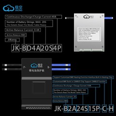 JIKONG JK-B2A8S20P Smart BMS 4S-8S Li-ion Lifepo4 LTO Battery 200A Balance FS