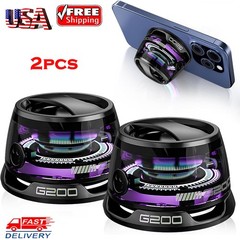 2Pack Magnetic Portable Speaker G200 Mini Sound 5.3 Bluetooth Phone Holder US