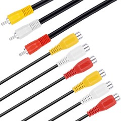 6 x 3 RCA Male Jack to 6 RCA Female Plug Splitter Audio Video Av Adapter Cable
