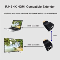 4K 1080P HDMI Extender to RJ45 Over Cat 5e/6 Network LAN Ethernet Adapter LOT