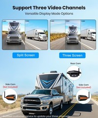 AUTO-VOX RV Wireless IR Backup Camera Plug and Play HD 1080P 7.2″ DVR 3-Channels