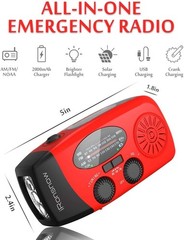 30000mAh Emergency Wind Up Dynamo Solar Hand Crank Radio FM/AM Power Bank Torch