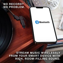 Elegant 6-in-1 Multimedia Center with Bluetooth – Mahogany Turntable & Speakers