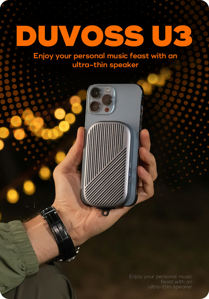 DUVOSS U3 Wireless Bluetooth Speaker Small /w Carabiner 0.5in Ultra-light Stereo