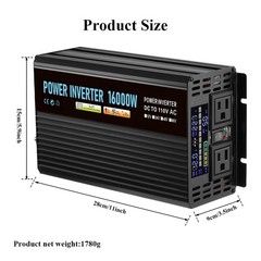 16000W Car Power Inverter DC 12V To AC 110V Pure Sine Wave Solar Converter LCD