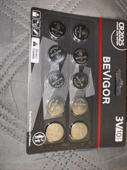 Bevigor Battery CR2025 Lithium 3V Coin Batteries 10 Pack – Mfg. Date 2024-11