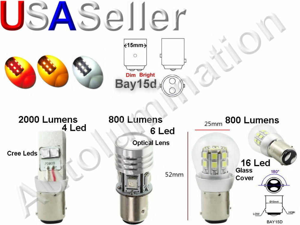 6 Volt 6v 1154 Led tail brake stop light socket taillight bulbs 1130 Bay15d