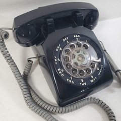 Vintage ITT Rotary Dial Desk Phone Black Corded Telephone Classic Retro AS-IS