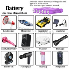 1/2/4/6Pack 3.7V Rechargeable Battery 3000mAh for Remote Control Cars Toy