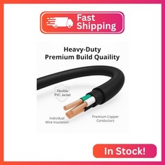 Kado 3 Prong AC Power Cable 0.8m, 2.6 Feet 125 Volts 10 Amps Power Cord