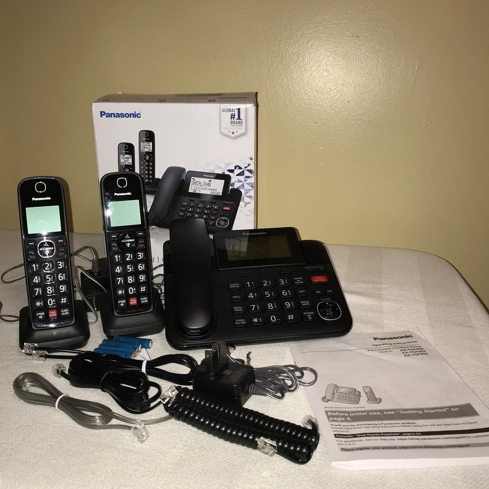 Panasonic 2-In-1 Corded / Cordless House Phones w/ Answering Machine KX-TGF852B