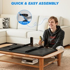 Rfiver Universal TV Stand for 20-70 inch Flat Curved TVs, 20″-70″, Black