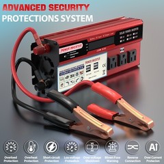 6000W LCD Car Power Inverter DC 12V To AC 110V Pure Sine Wave Solar Converter