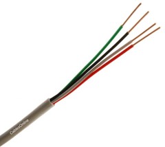 50ft 4-Conductor 22-AWG Solid Copper Security Alarm CMR FT4 Bulk Wire, White