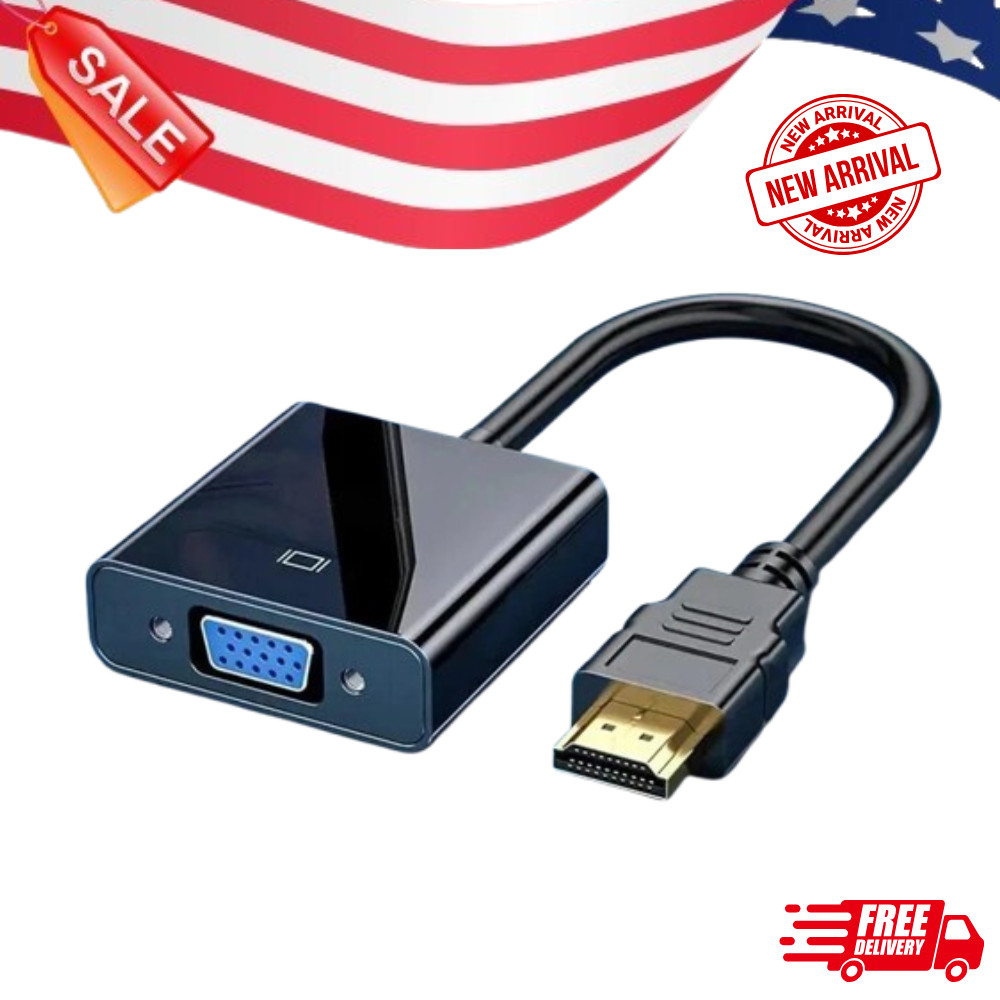 1080P HDMI Male to VGA Female Video Cable Cord Converter Adapter For PC Monitor