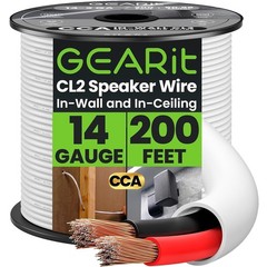 14 Gauge Speaker Wire, CL2 Rated 14 Gauge Wire 200ft, Audio Cable with Red/Black
