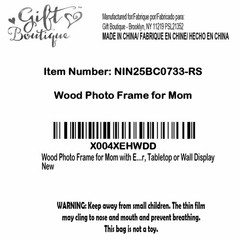 Mom Picture Frame First Mothers Day Gift 9.5 inches x 7.5 inches, wood