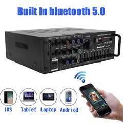 🔥Sunbuck 110V 2000W 2CH EQ Bluetooth Stereo Amplifier Support USB Disk SD Card