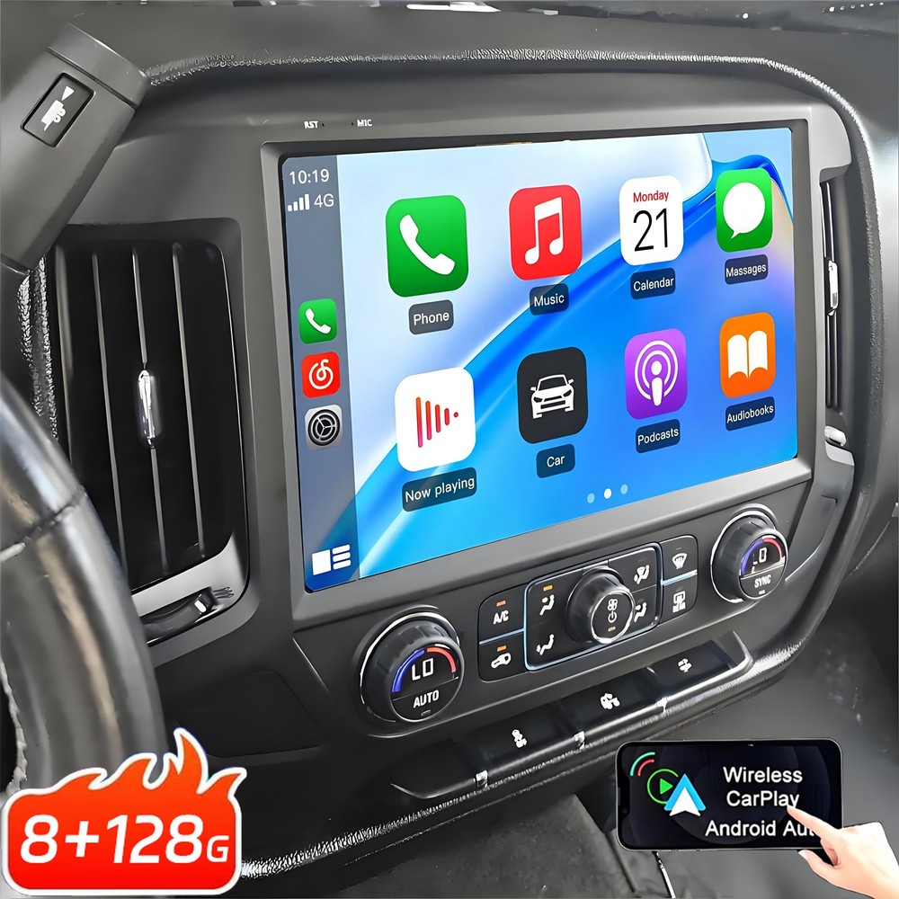 13.1” Carplay Car Stereo Radio For 2014-2018 Chevy Silverado GMC Sierra 8+128GB