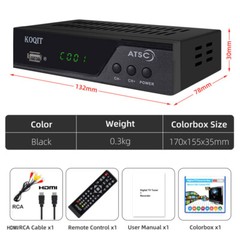 Clear HDTV Atsc Digital Converter Box Analog QAM Receiver atsc tuner TV antenna