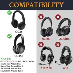 Ear Pads for Bose Comfort QC35/QC35 II Headphones Replacement Soft Cushion