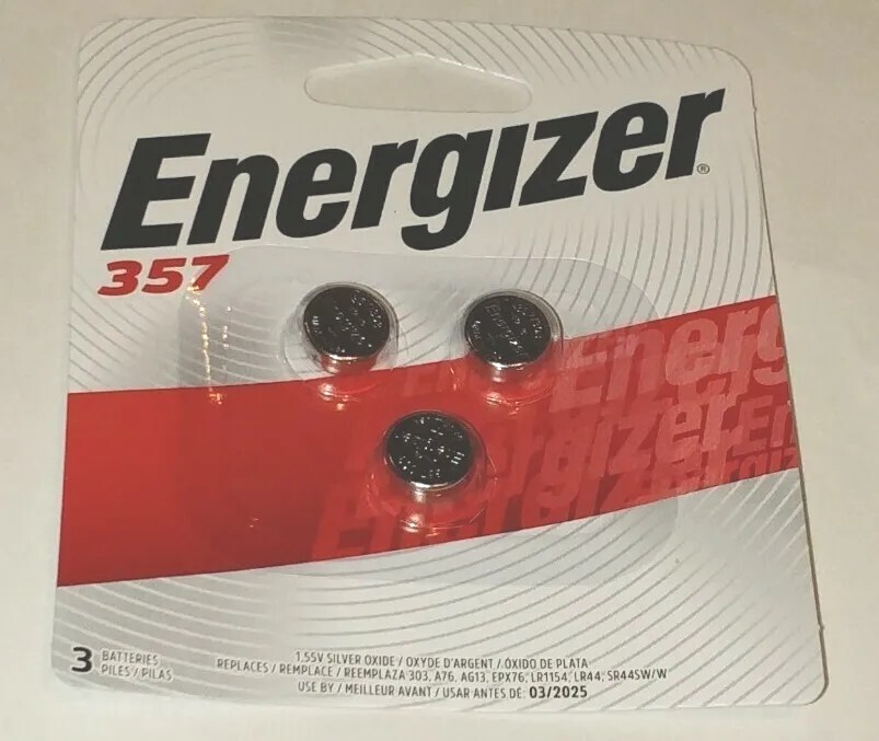 Energizer 1.55 V Silver Oxide Coin Battery-357 – 3 Count